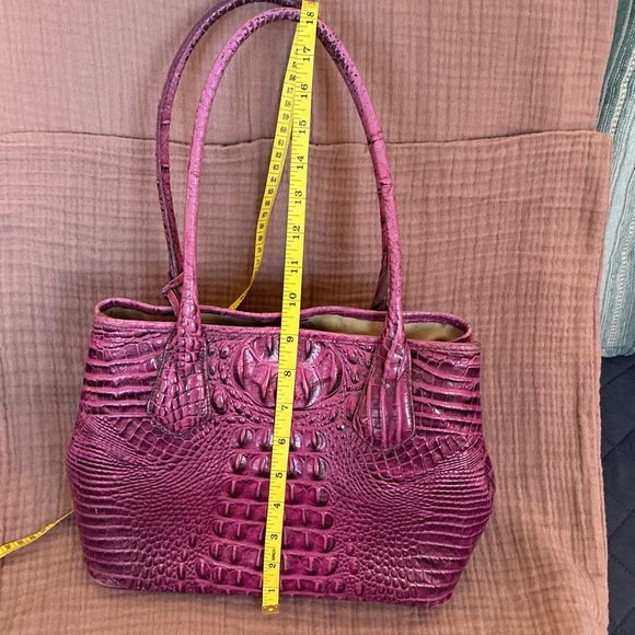 Brahmin Mini Tote Crocodile-Embossed Purple Tote - Picture 2 of 8